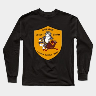 F-14 Tomcat - Op Desert Storm - I Smoke Camels, Baby! - Clean Style Long Sleeve T-Shirt